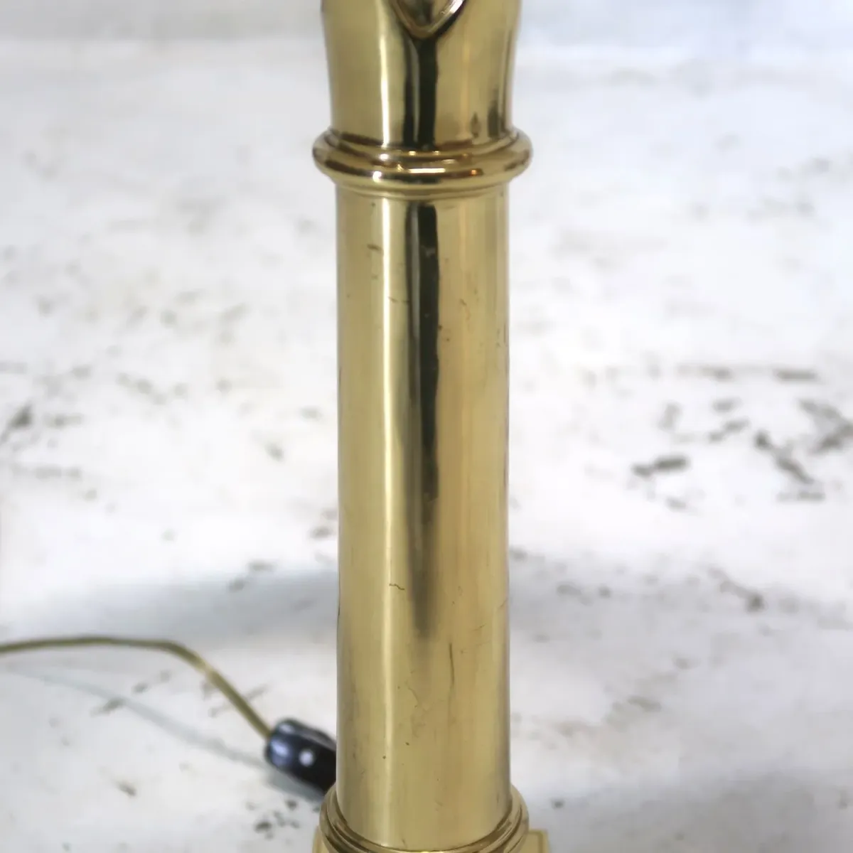 Ethan Allen アンティーク ゴールドメタル テーブルランプ 2灯