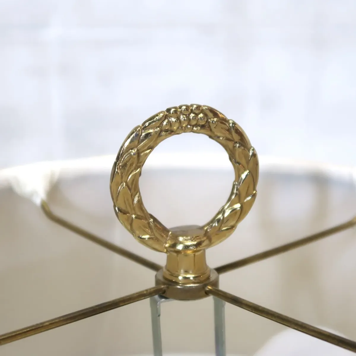 Ethan Allen アンティーク ゴールドメタル テーブルランプ 2灯