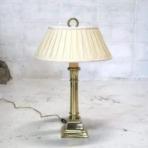 Ethan Allen アンティーク ゴールドメタル テーブルランプ 2灯