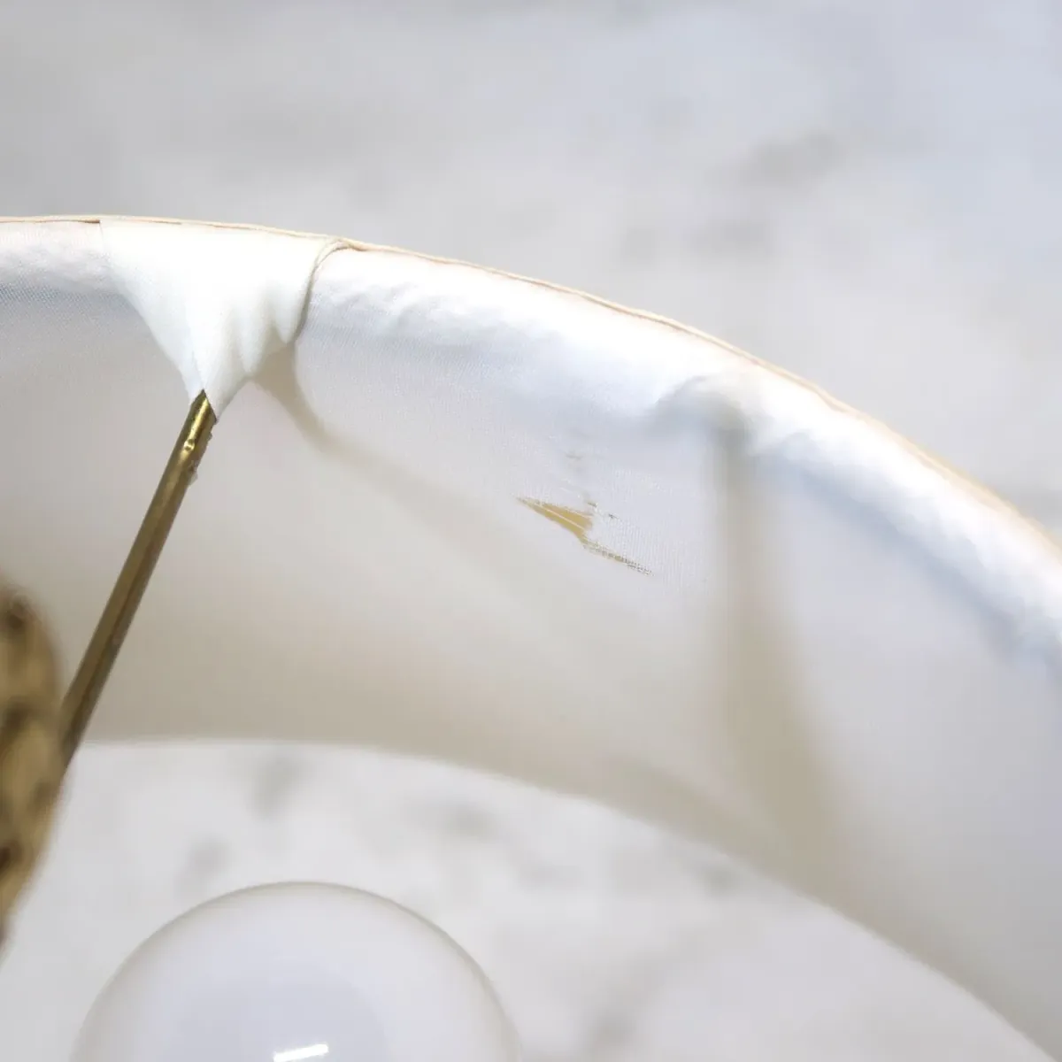 Ethan Allen アンティーク ゴールドメタル テーブルランプ 2灯