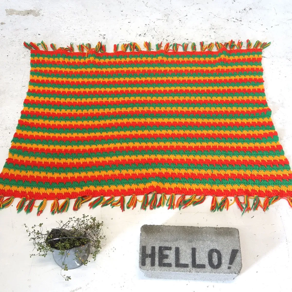 ビンテージ ニットブランケット