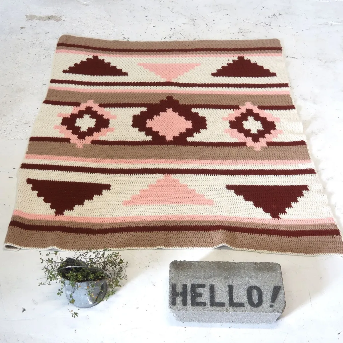 ビンテージ ニットブランケット