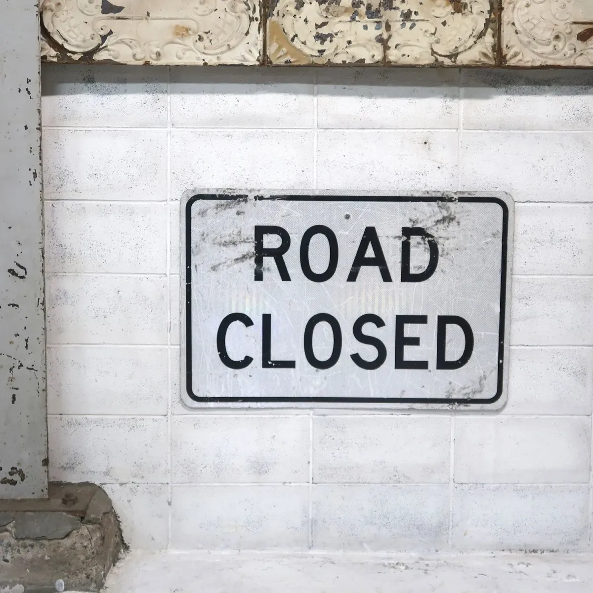 ROAD CLOSED ビンテージ 大型ロードサイン