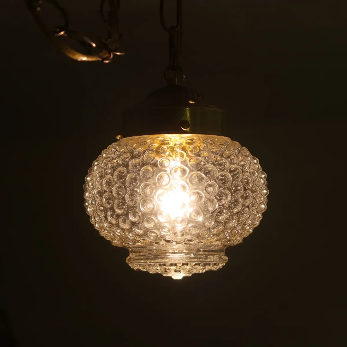 アンティーク クリアガラス ペンダントランプ
