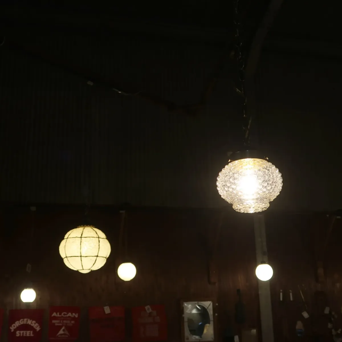 アンティーク クリアガラス ペンダントランプ