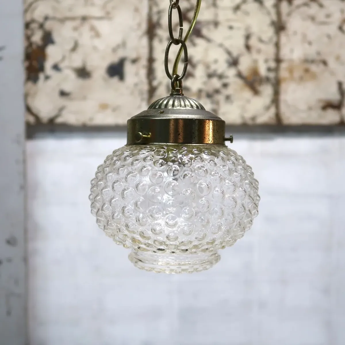 アンティーク クリアガラス ペンダントランプ
