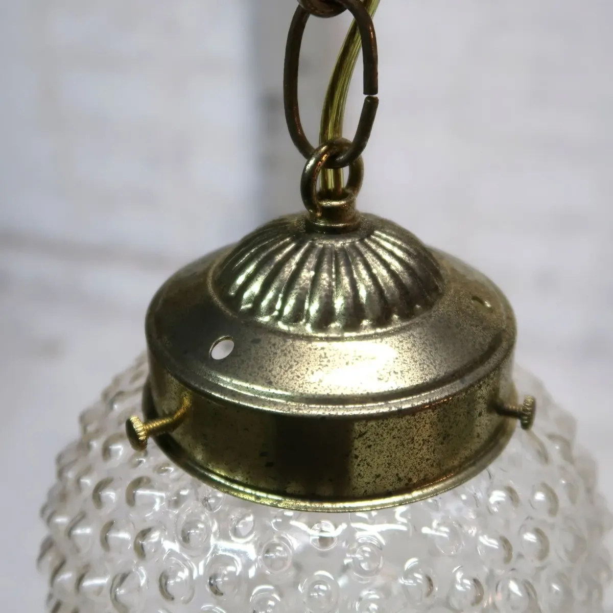 アンティーク クリアガラス ペンダントランプ