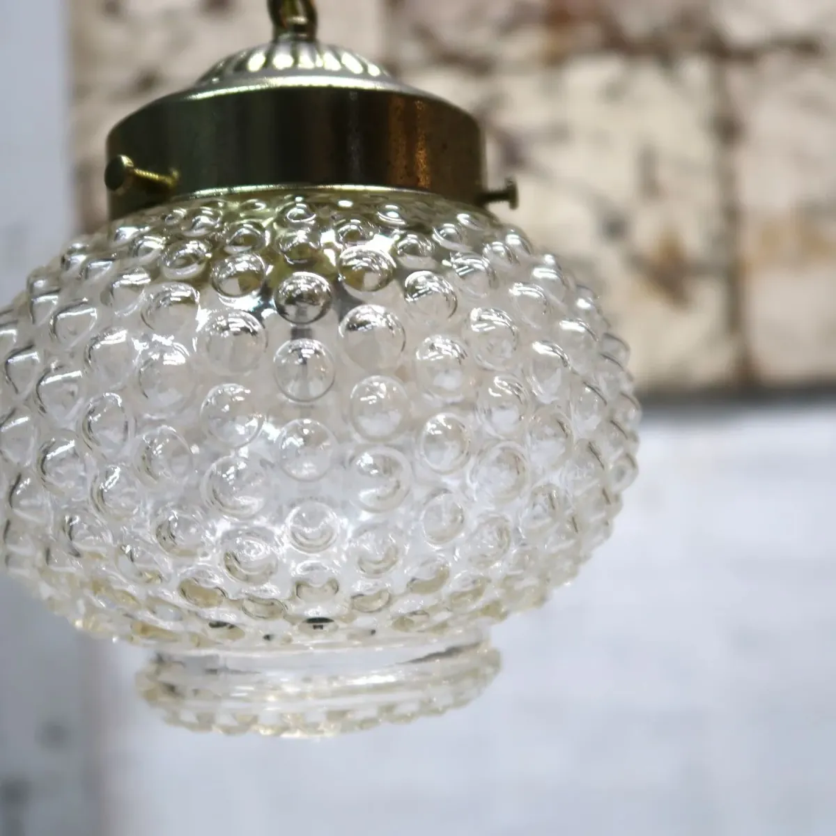 アンティーク クリアガラス ペンダントランプ