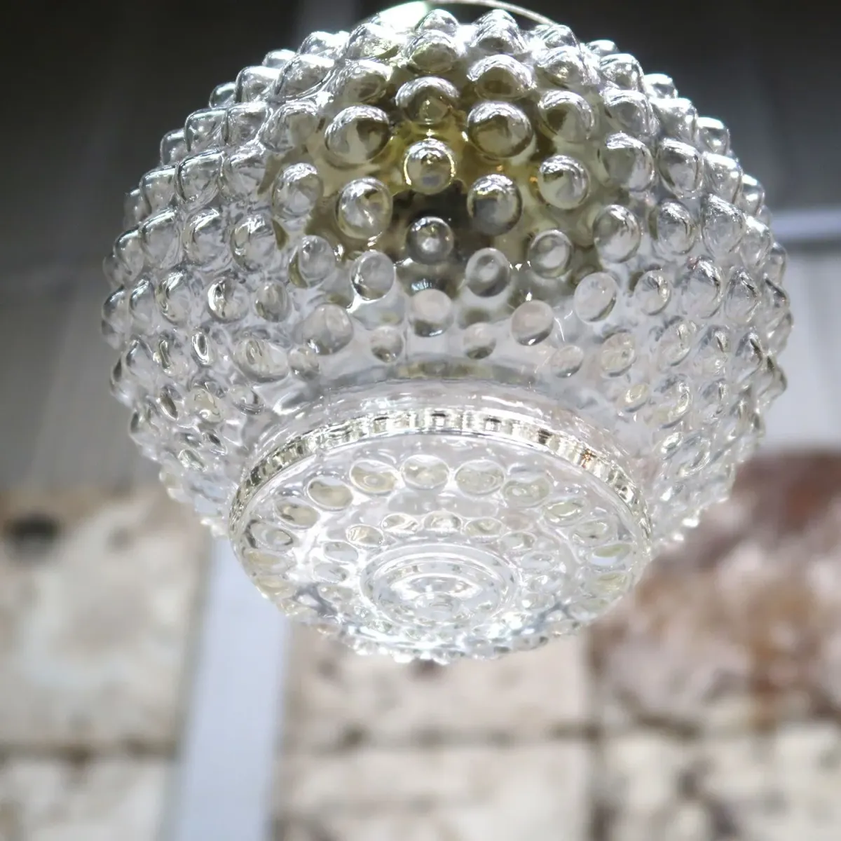 アンティーク クリアガラス ペンダントランプ