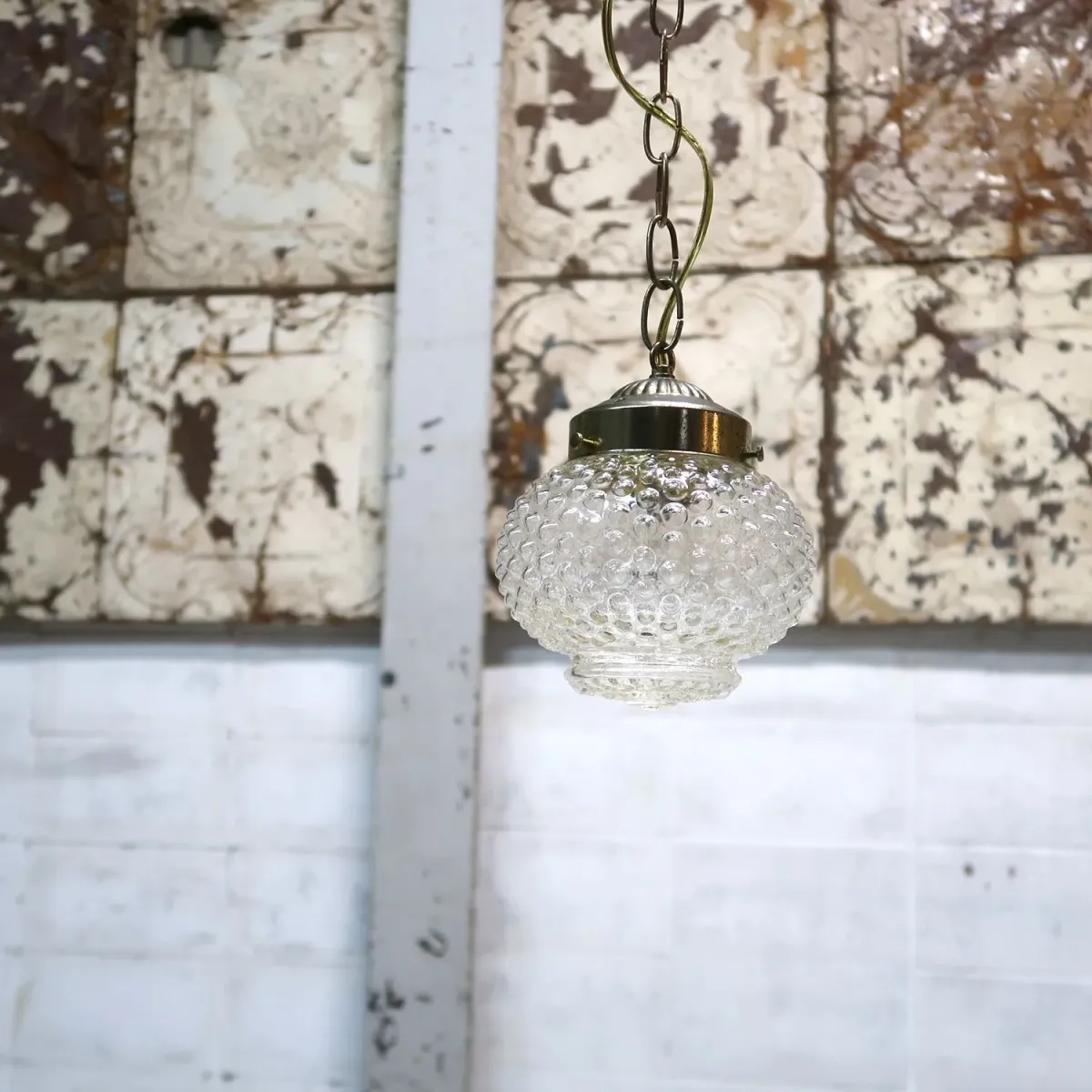 アンティーク クリアガラス ペンダントランプ