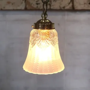 アンティーク フロスト×クリアガラス ペンダントランプ