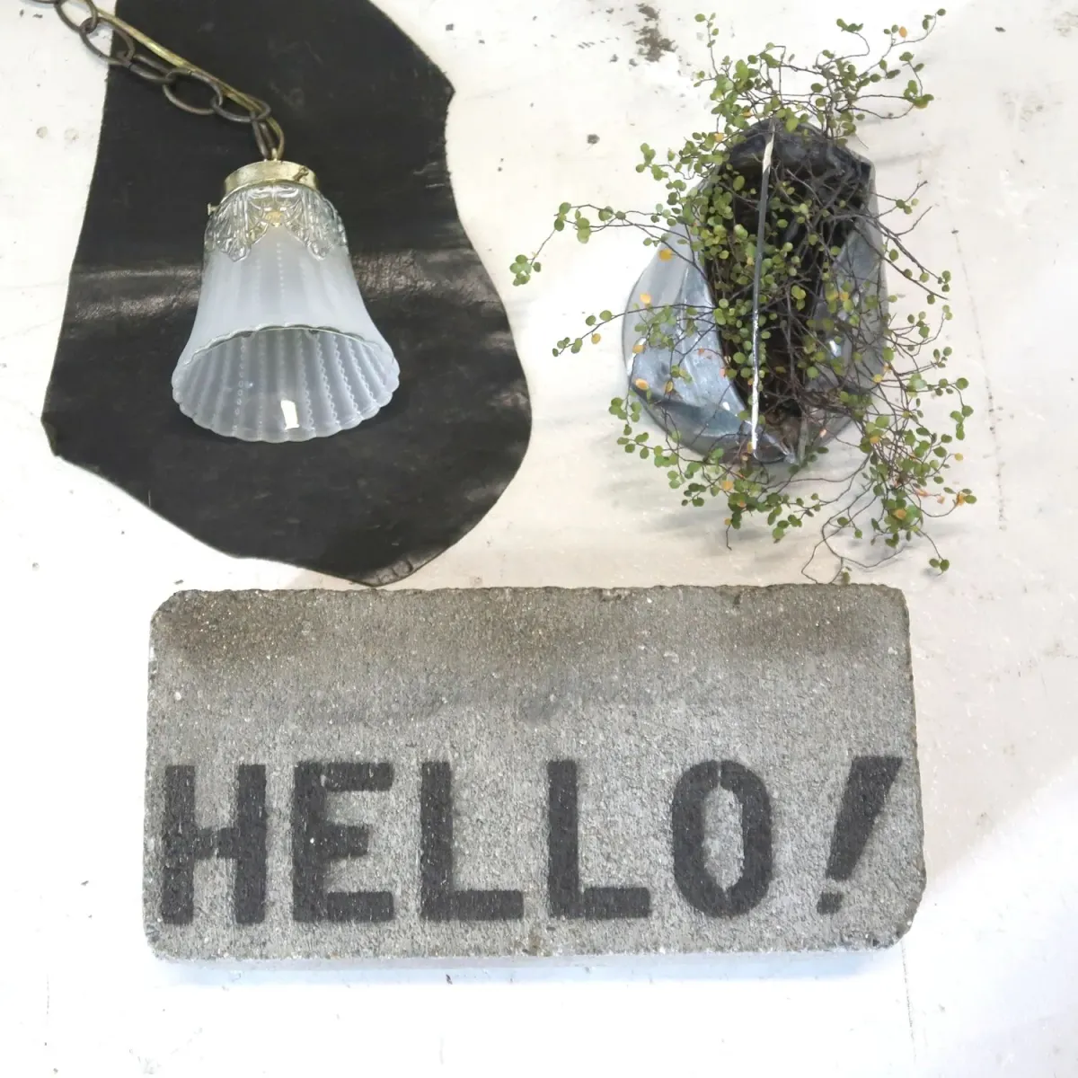 アンティーク フロスト×クリアガラス ペンダントランプ