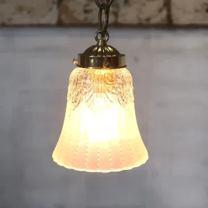 アンティーク フロスト×クリアガラス ペンダントランプ