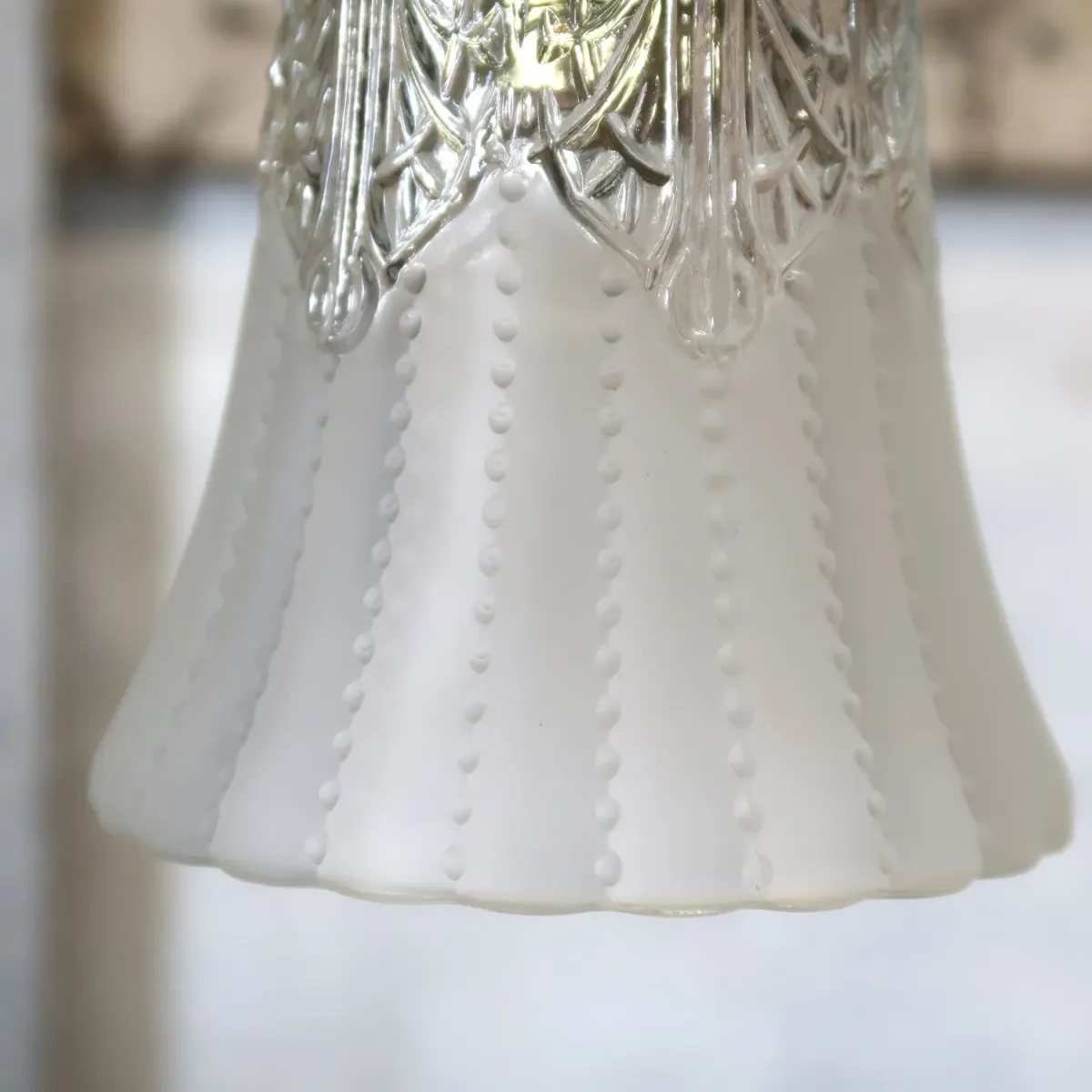 アンティーク フロスト×クリアガラス ペンダントランプ