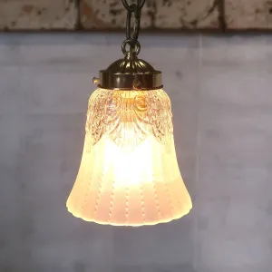 アンティーク フロスト×クリアガラス ペンダントランプ