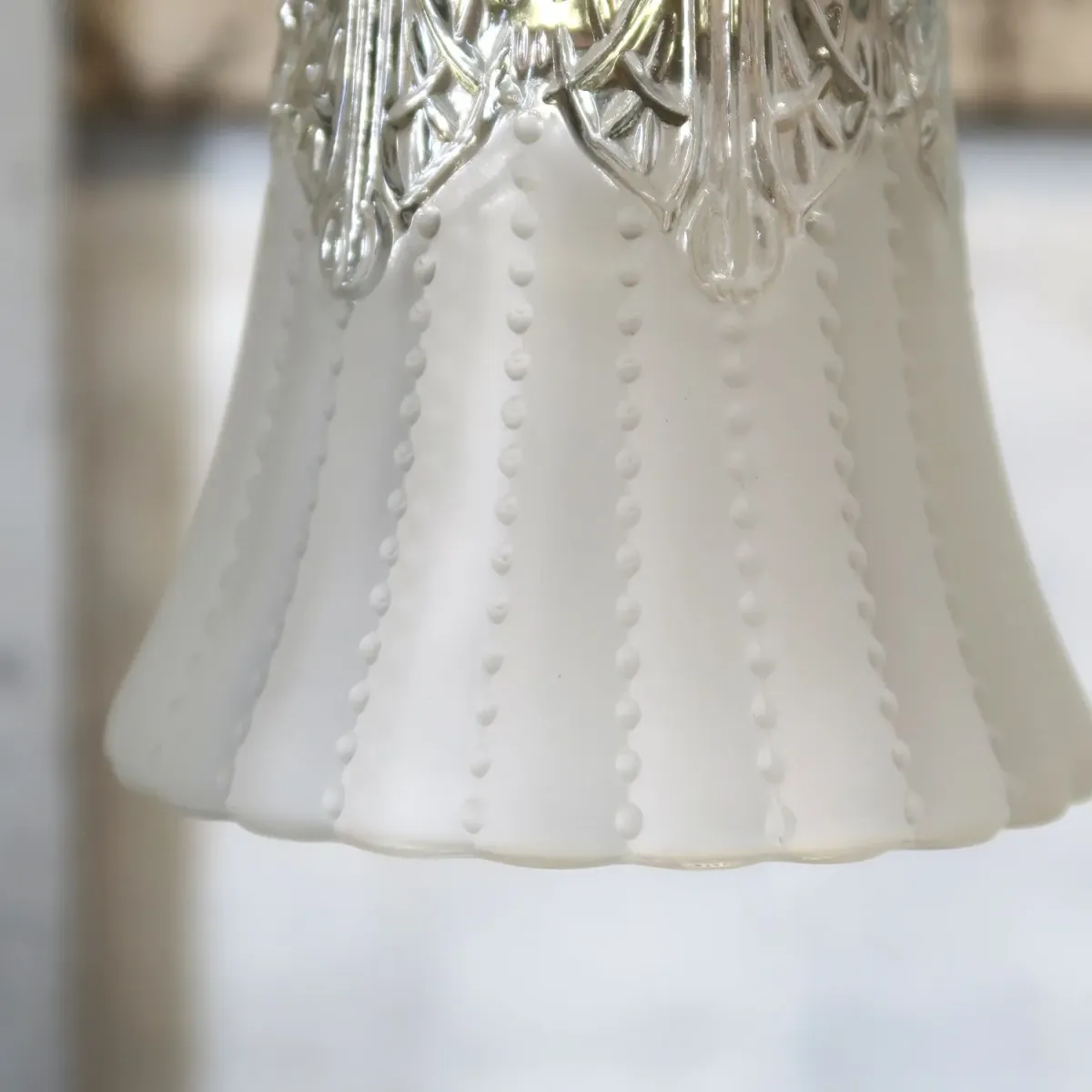 アンティーク フロスト×クリアガラス ペンダントランプ