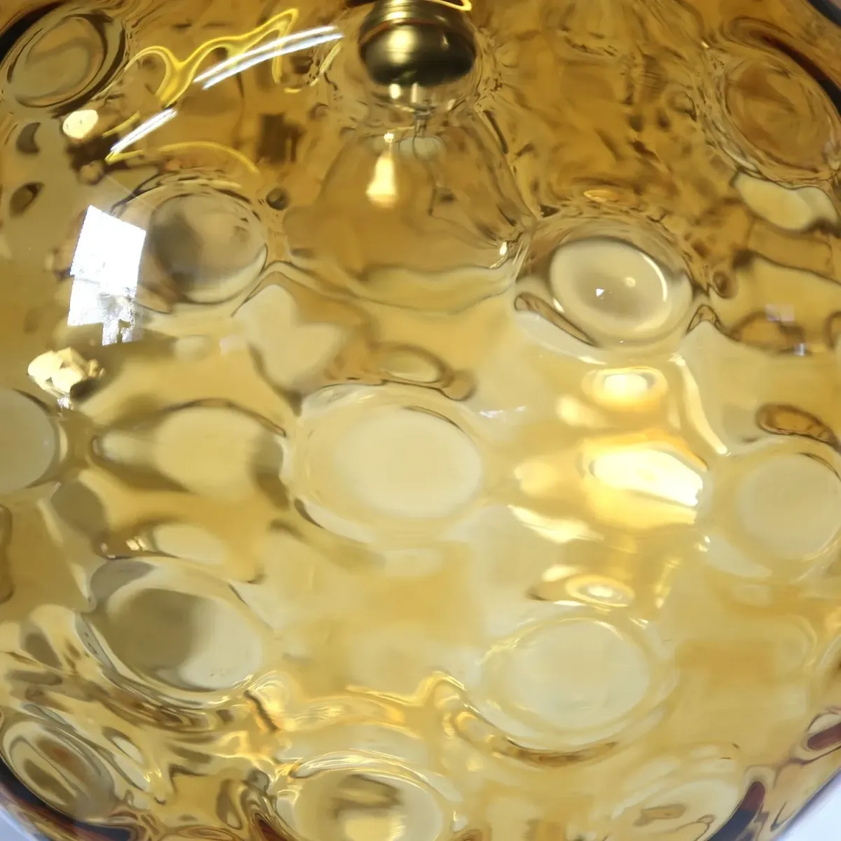 アンティーク アンバーガラス ペンダントランプ