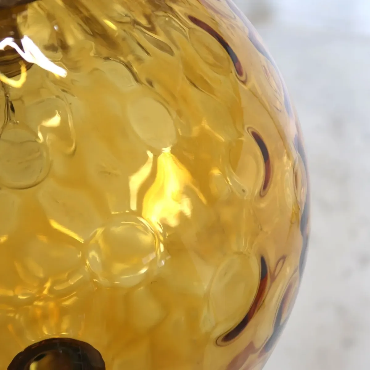 アンティーク アンバーガラス ペンダントランプ