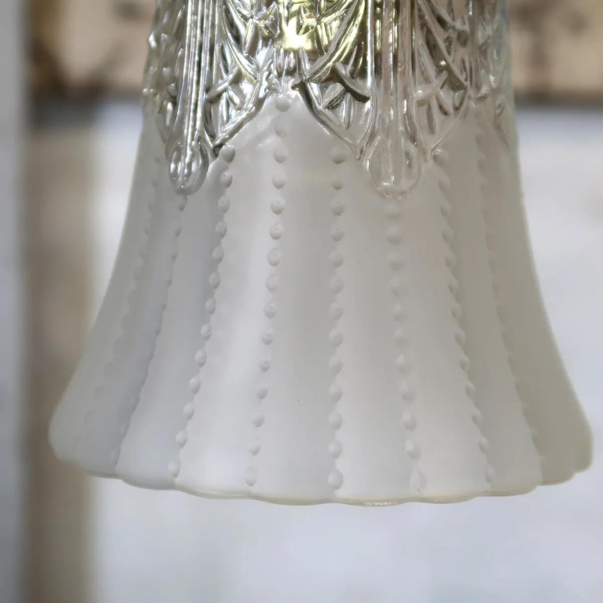 アンティーク フロスト×クリアガラス ペンダントランプ