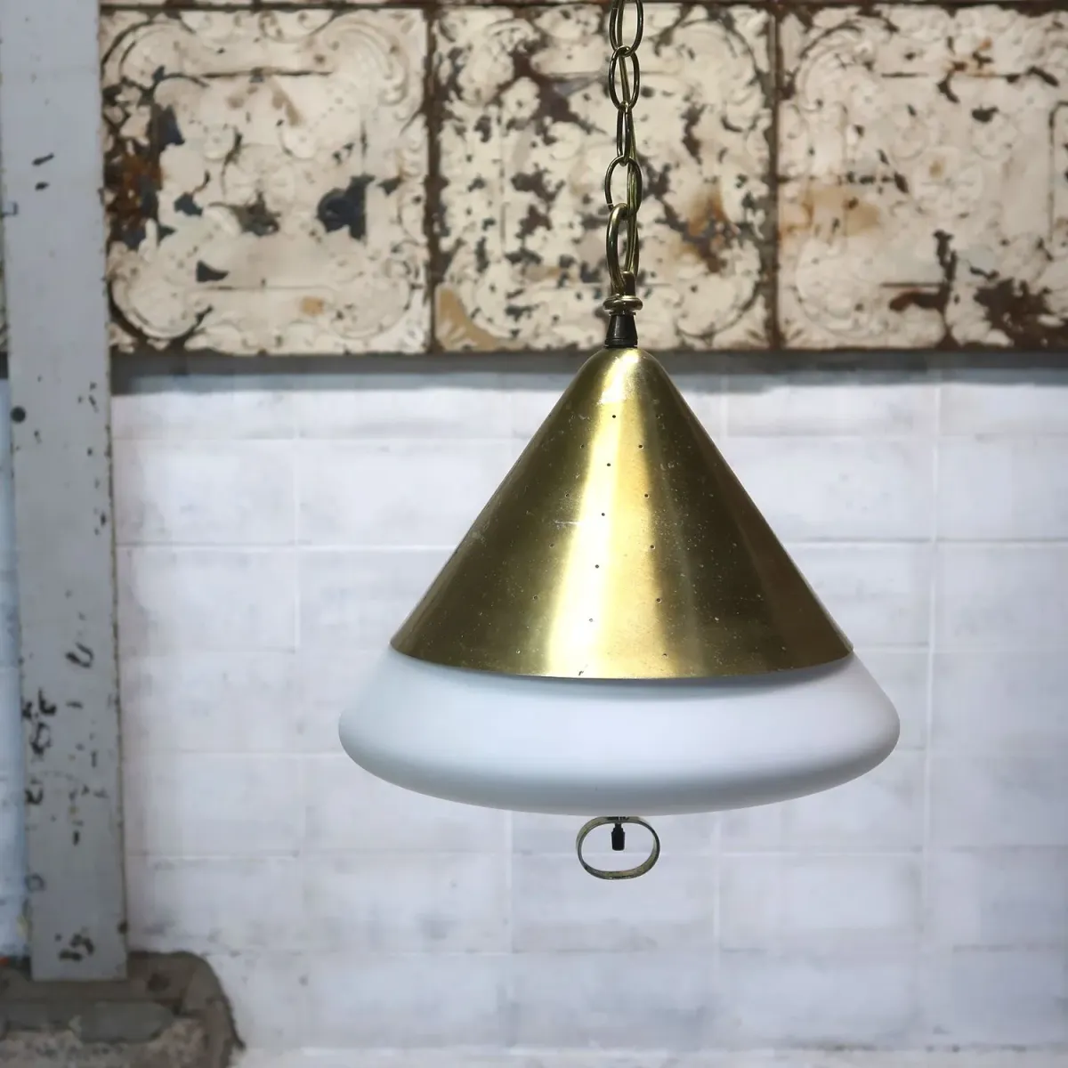 50's ミッドセンチュリー ペンダントランプ 3灯