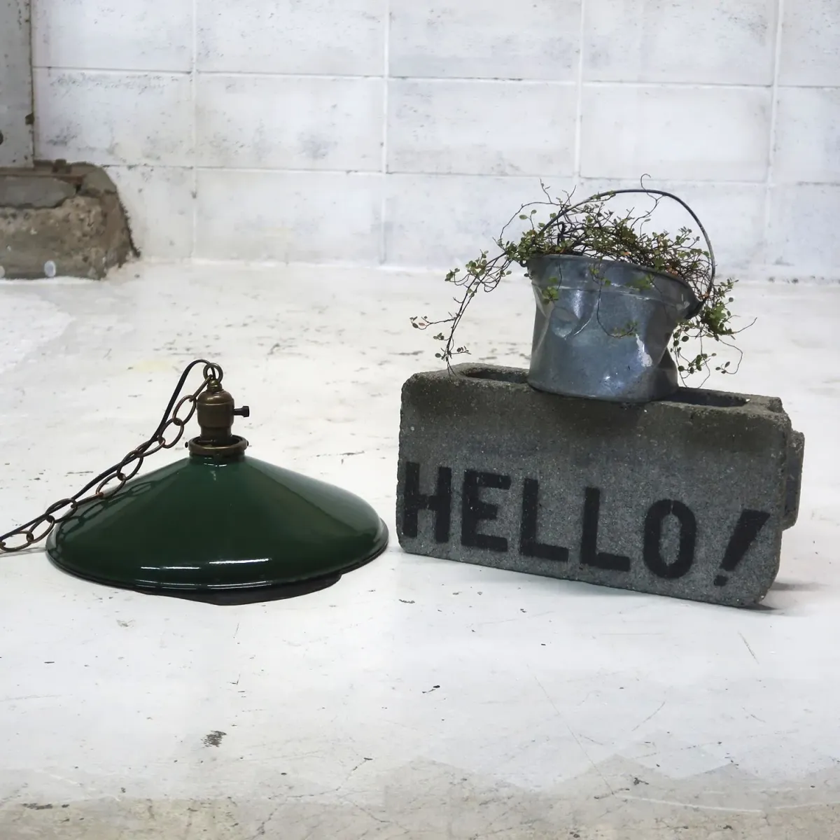 ビンテージ ホーロー ファクトリーランプ