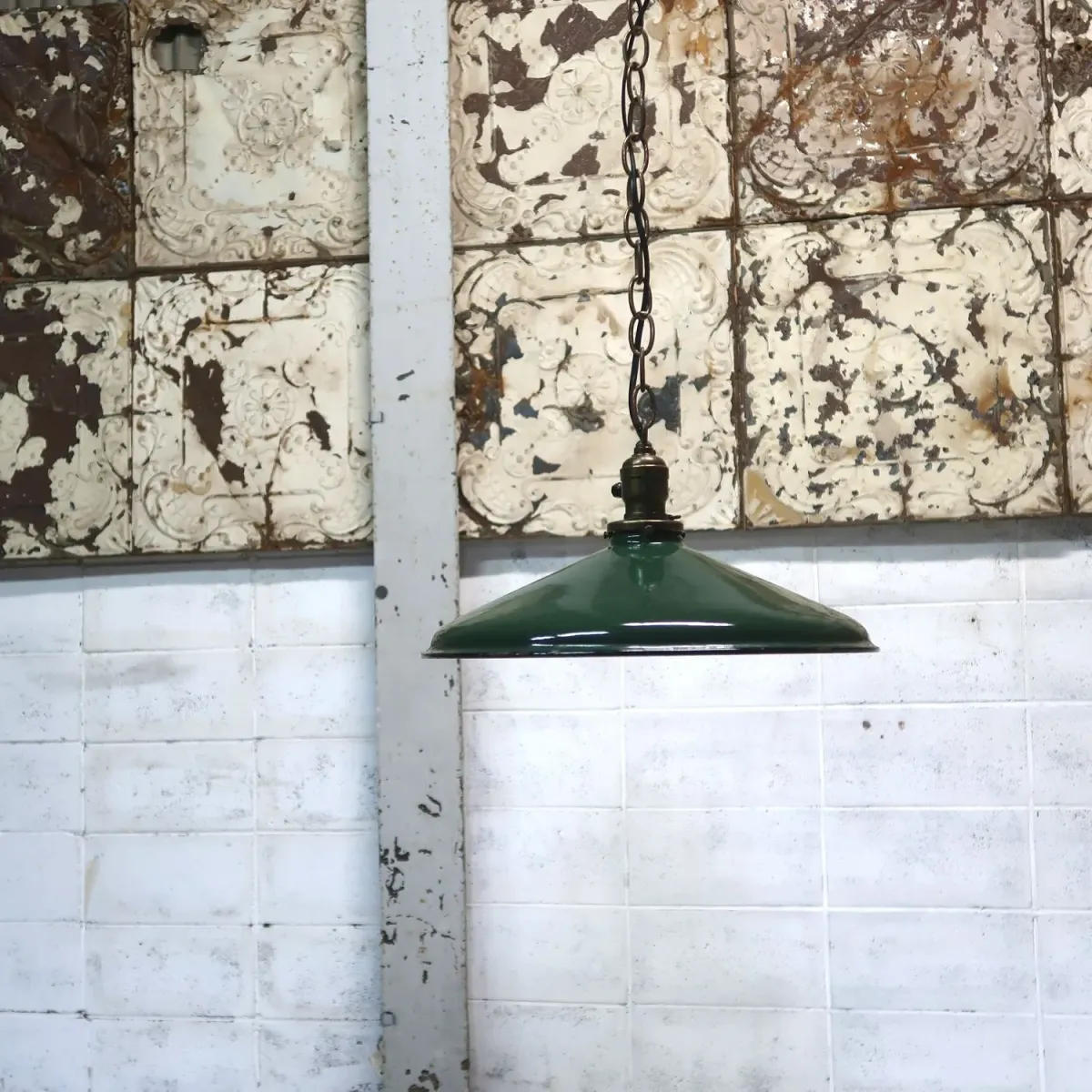 ビンテージ ホーロー ファクトリーランプ