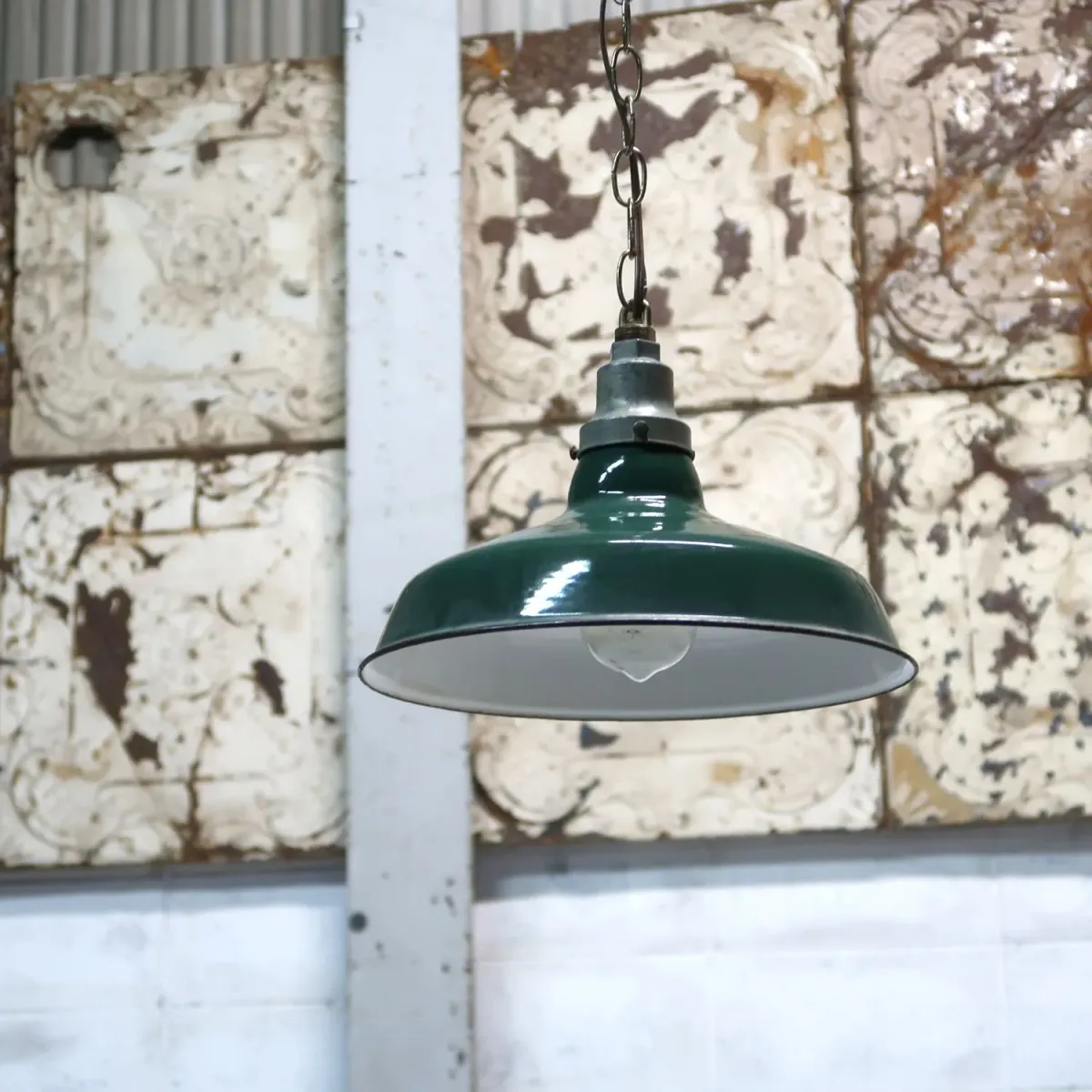 ビンテージ ホーロー ファクトリーランプ