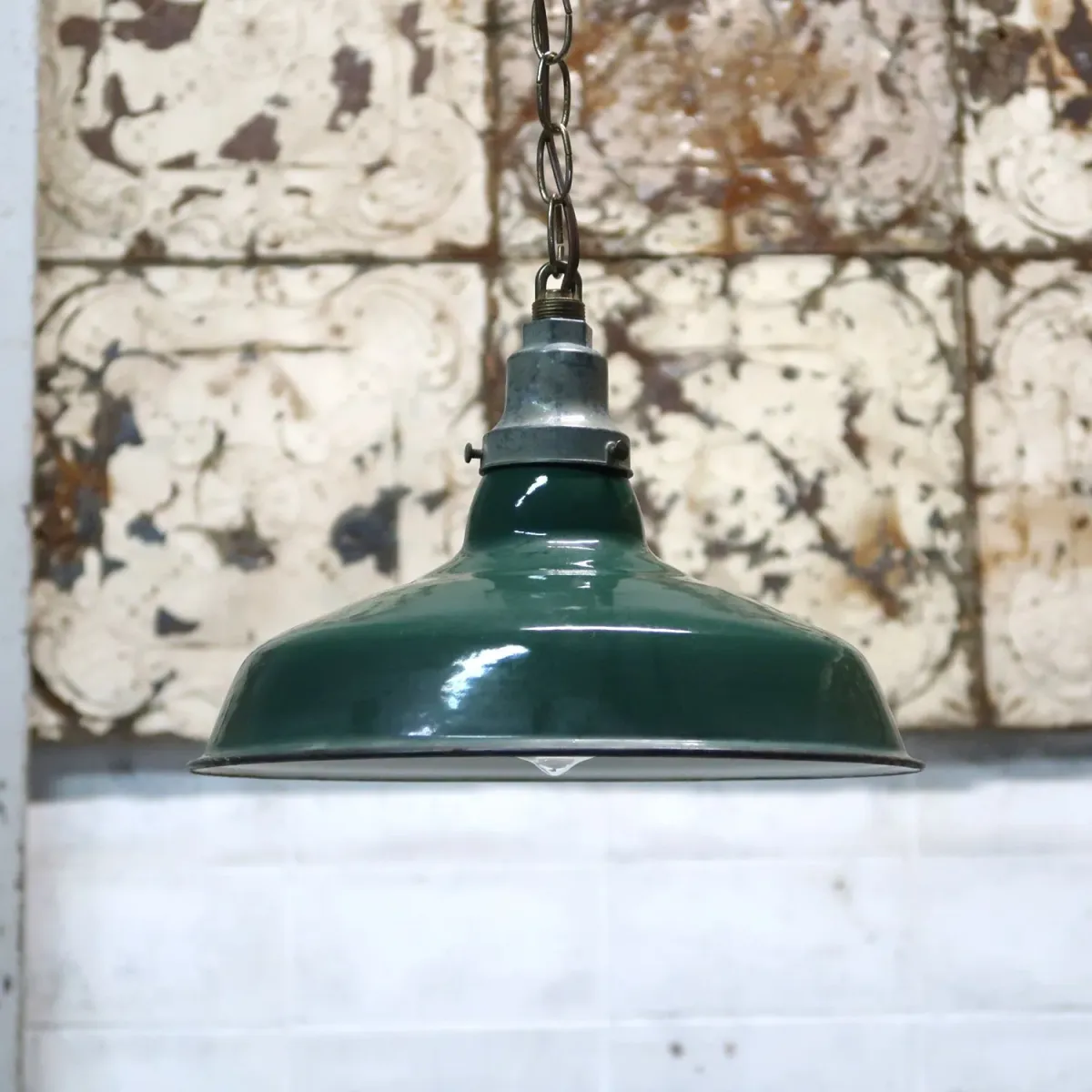 ビンテージ ホーロー ファクトリーランプ