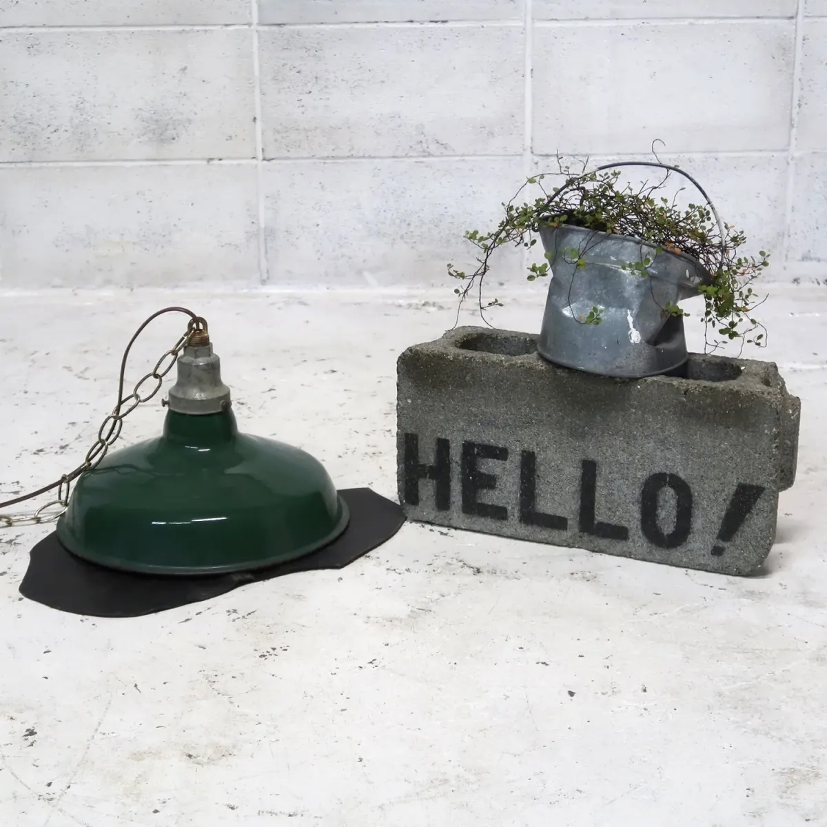 ビンテージ ホーロー ファクトリーランプ