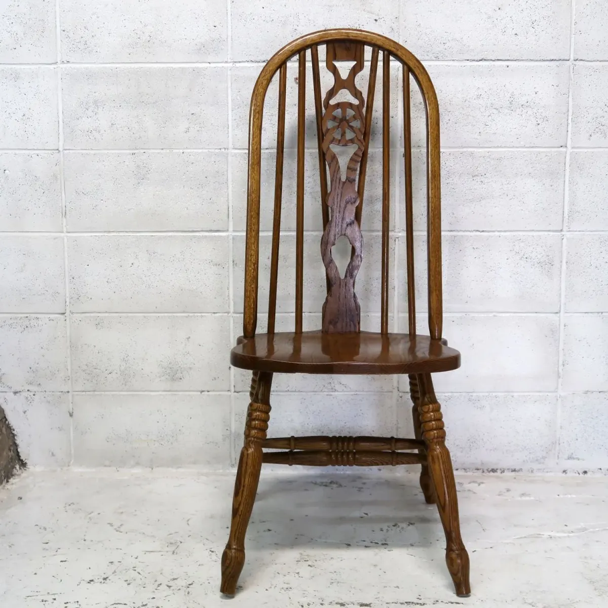 アンティーク ウッド ハイバックチェア オーク