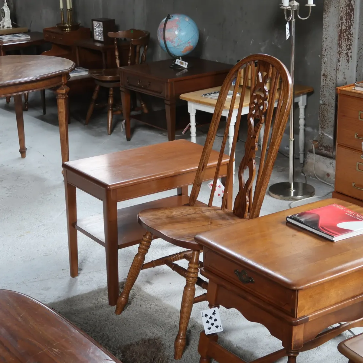 アンティーク ウッド ハイバックチェア オーク