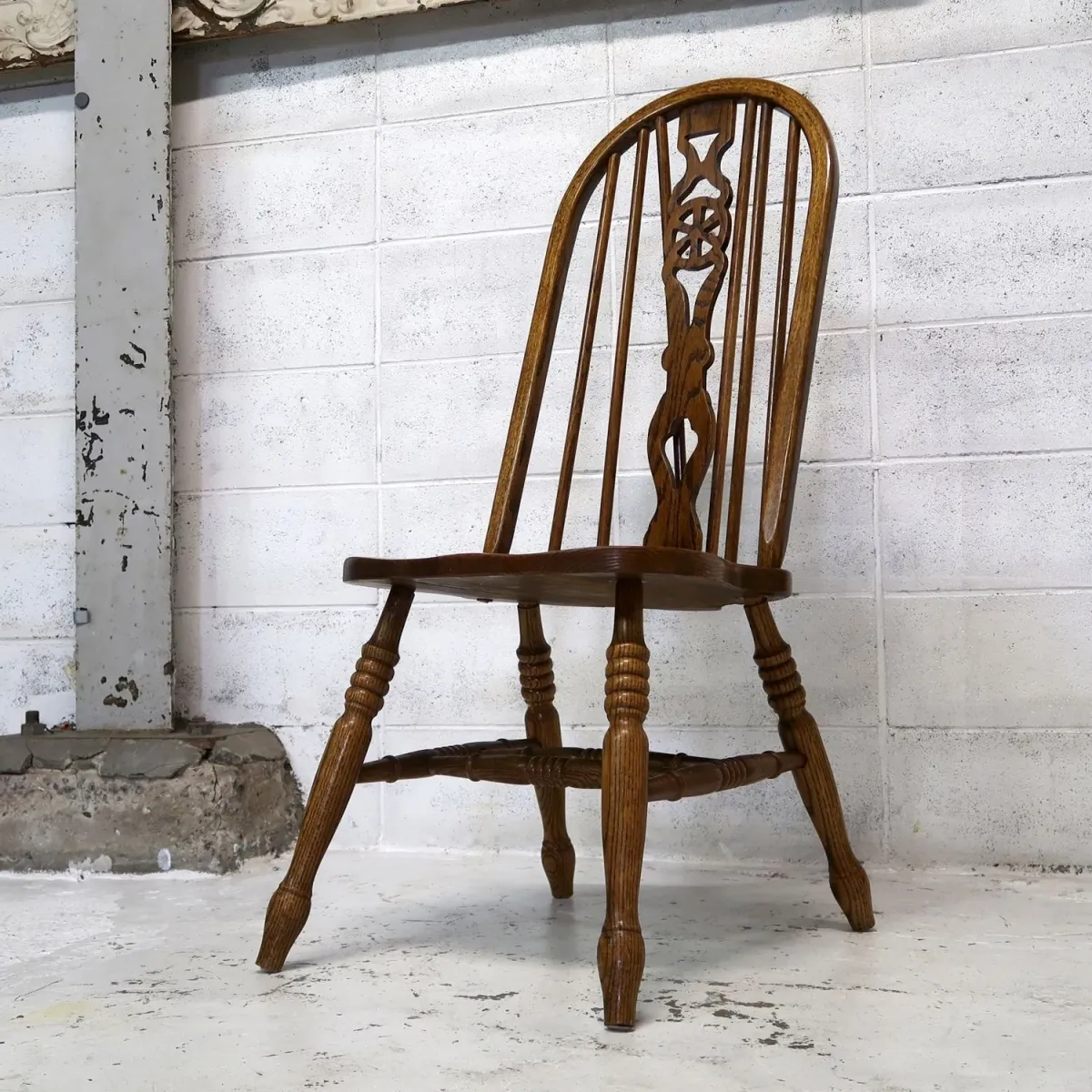 アンティーク ウッド ハイバックチェア オーク