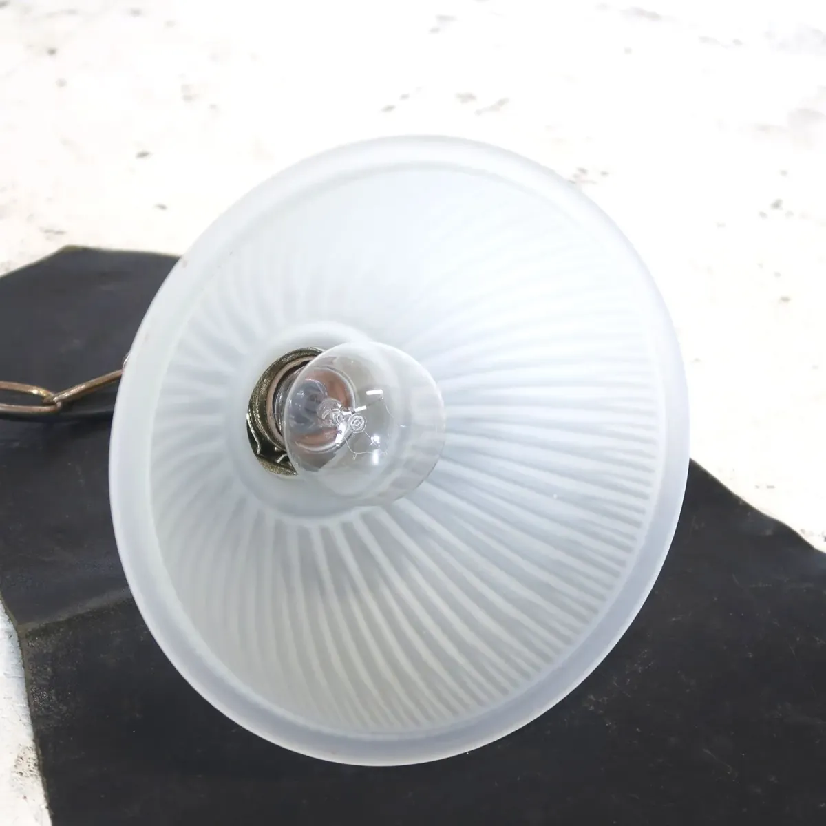 アンティーク フロストガラス ペンダントランプ