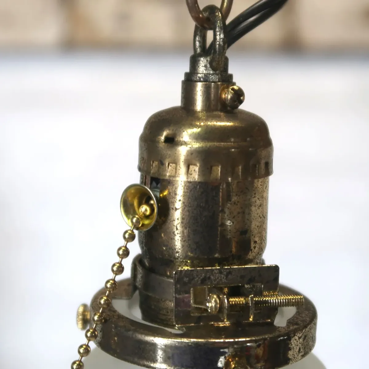 アンティーク フロストガラス ペンダントランプ