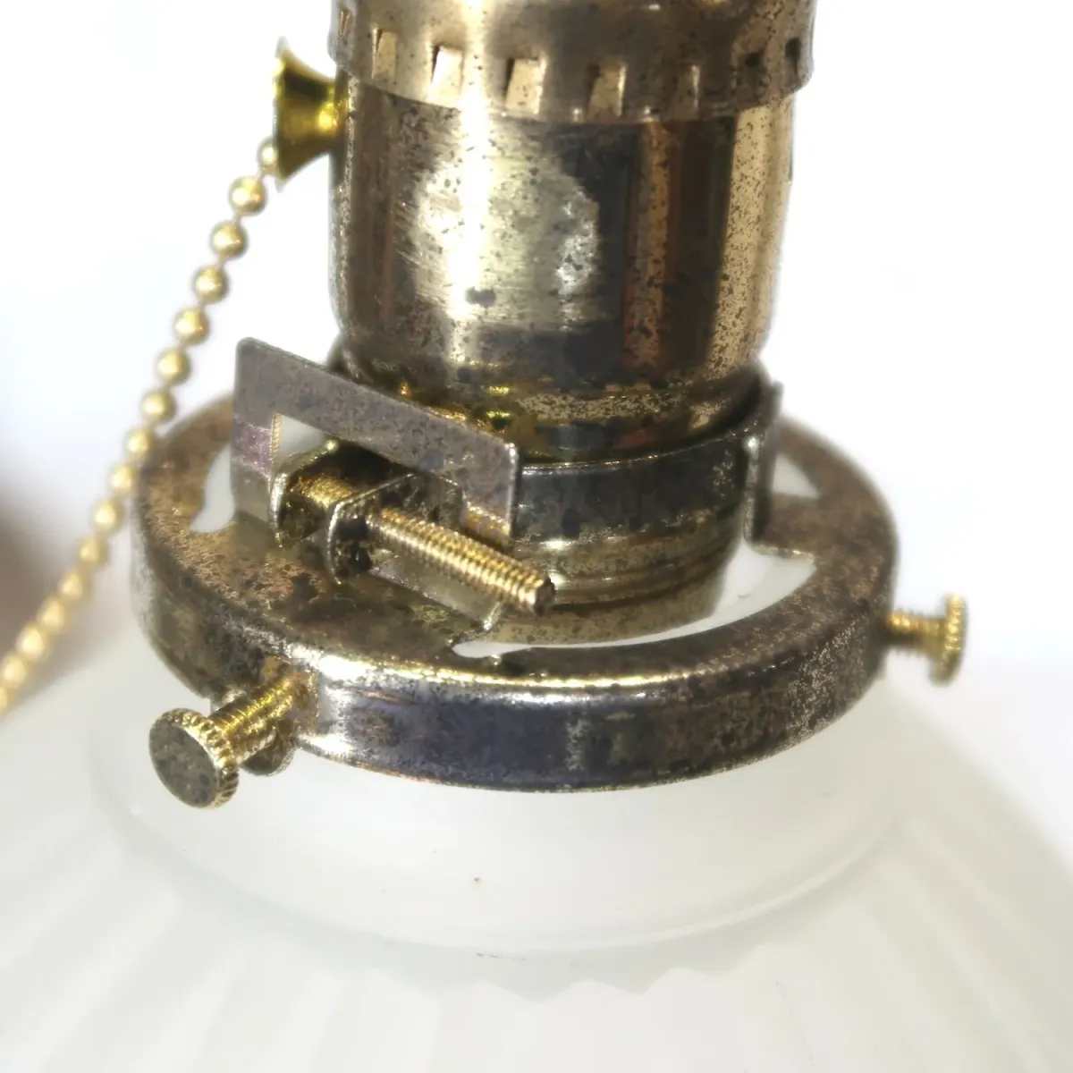 アンティーク フロストガラス ペンダントランプ