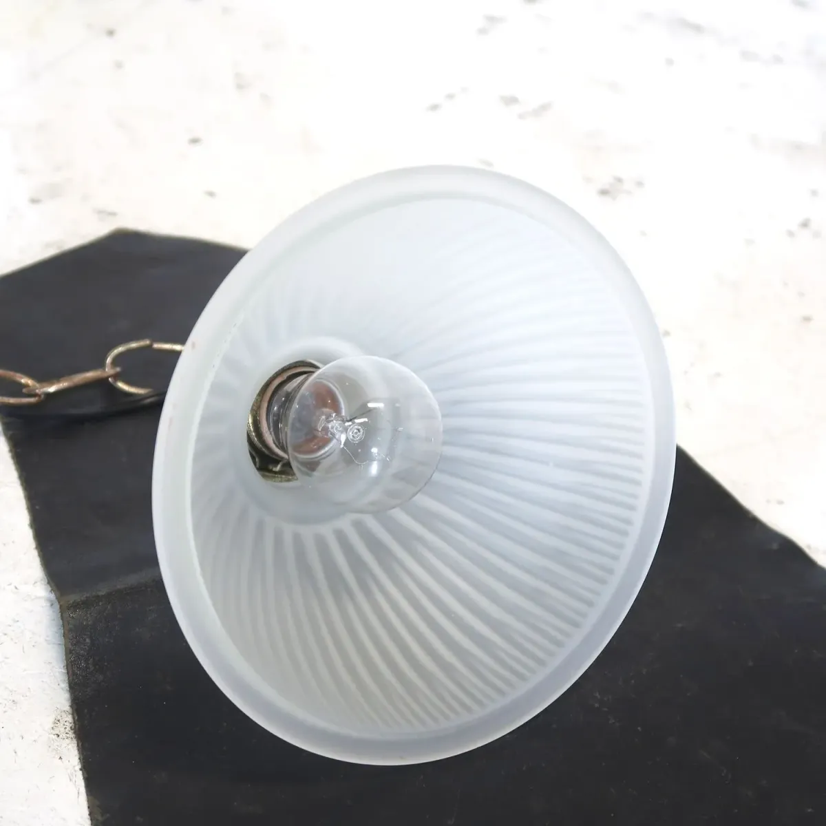 アンティーク フロストガラス ペンダントランプ