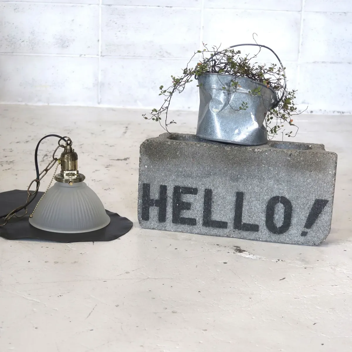 アンティーク フロストガラス ペンダントランプ