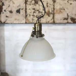 アンティーク フロストガラス ペンダントランプ