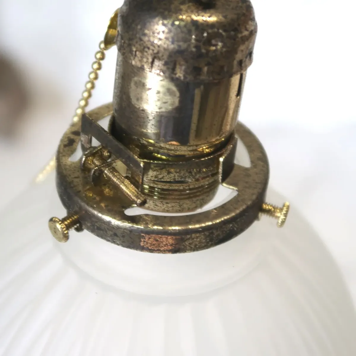 アンティーク フロストガラス ペンダントランプ