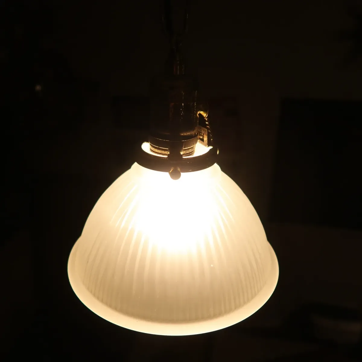 アンティーク フロストガラス ペンダントランプ