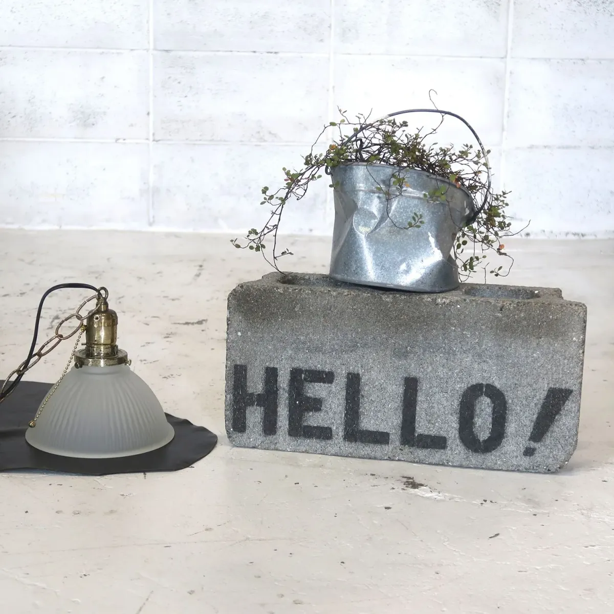 アンティーク フロストガラス ペンダントランプ