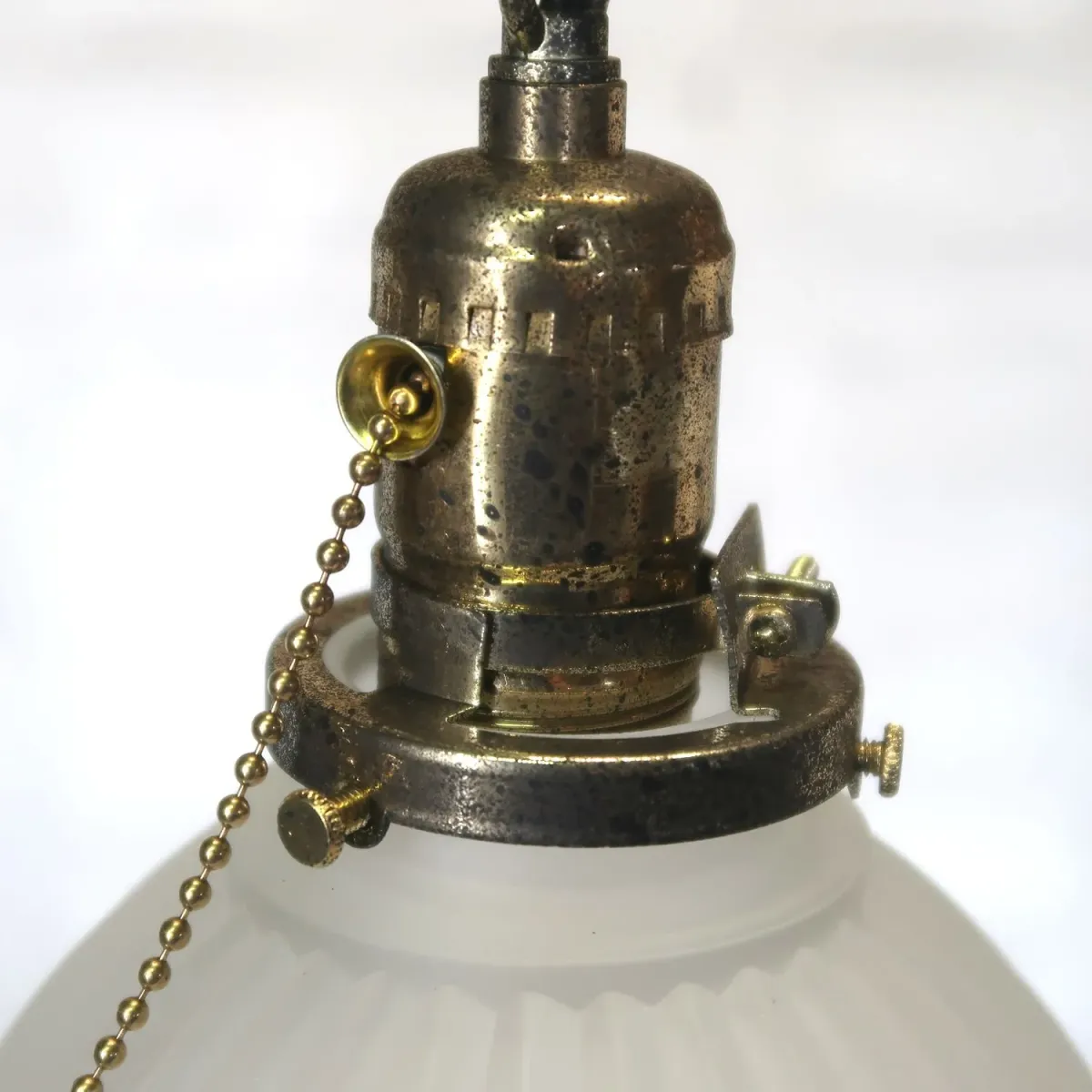 アンティーク フロストガラス ペンダントランプ