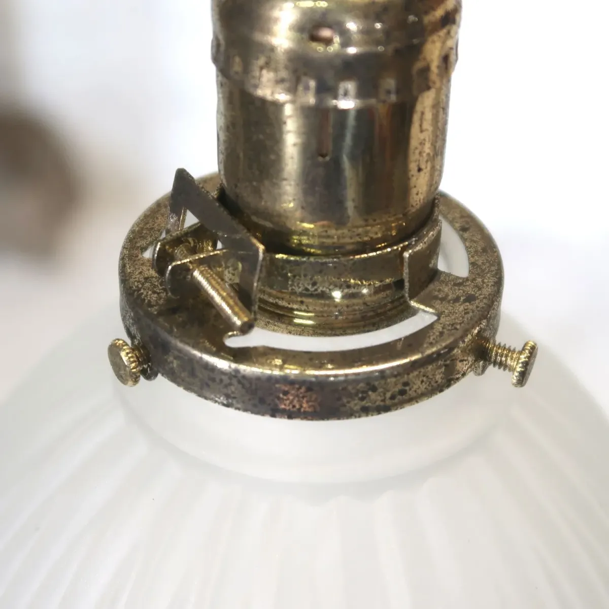 アンティーク フロストガラス ペンダントランプ