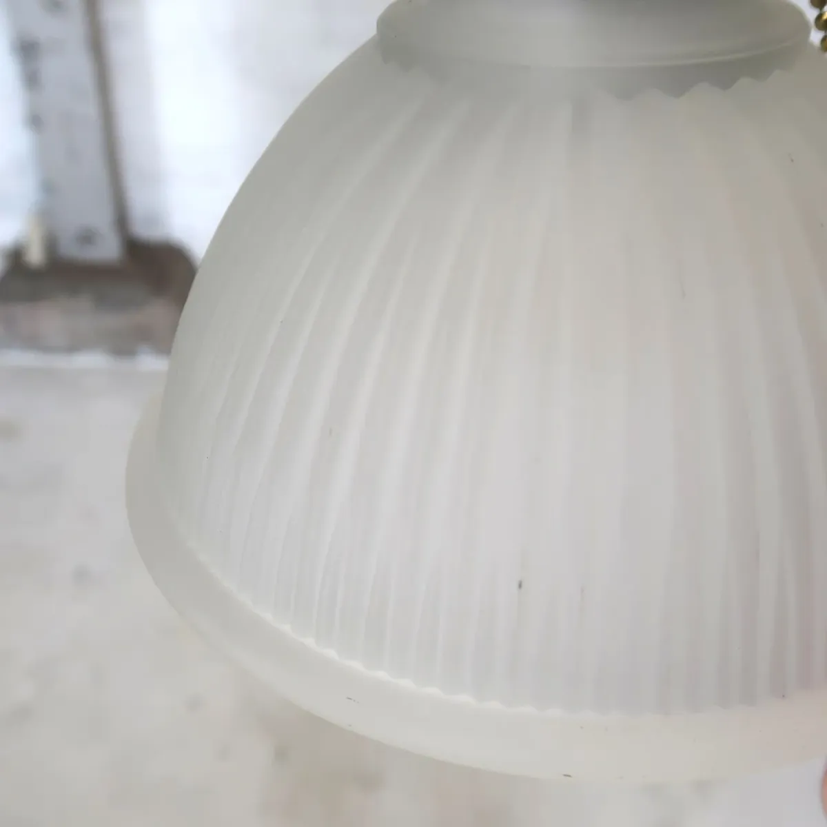 アンティーク フロストガラス ペンダントランプ