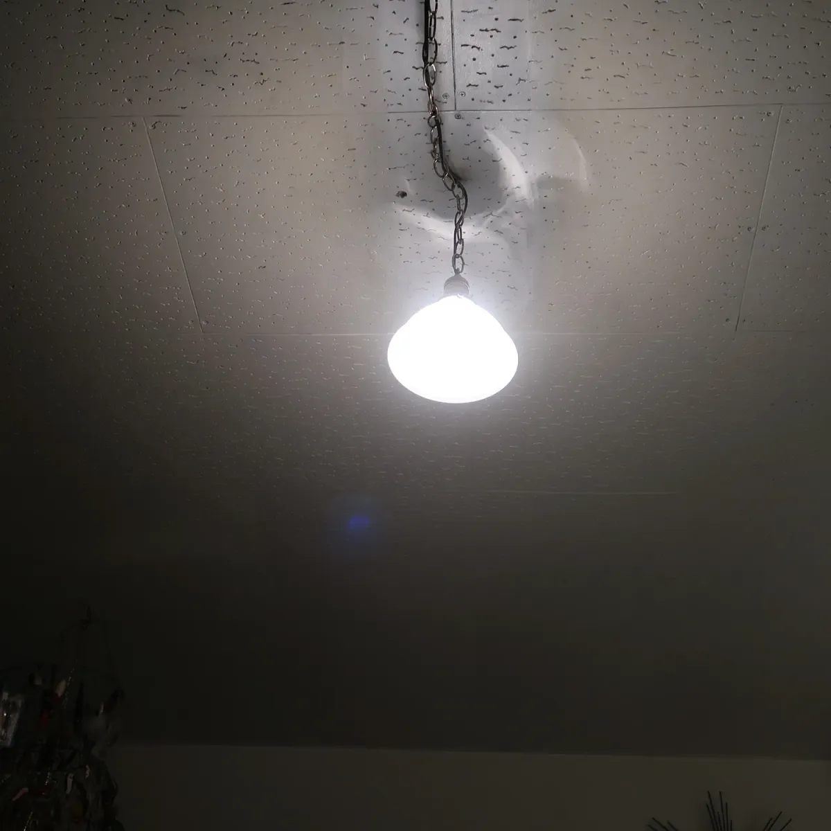 アンティーク フロストガラス ペンダントランプ