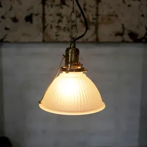 アンティーク フロストガラス ペンダントランプ