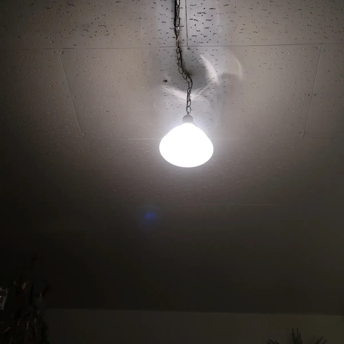 アンティーク フロストガラス ペンダントランプ