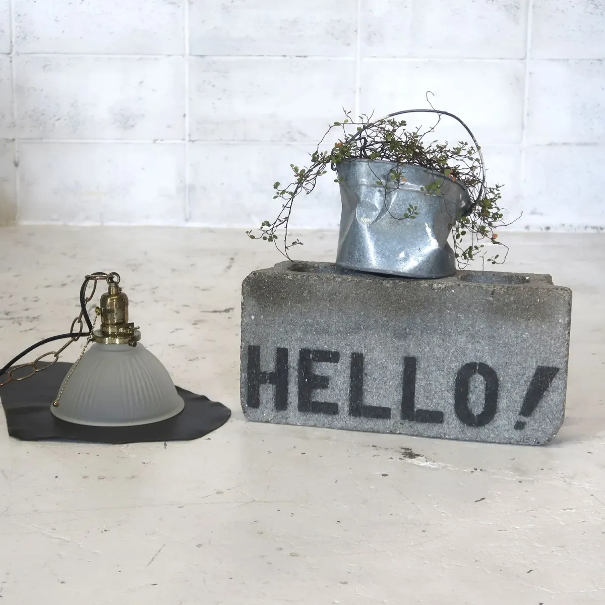 アンティーク フロストガラス ペンダントランプ