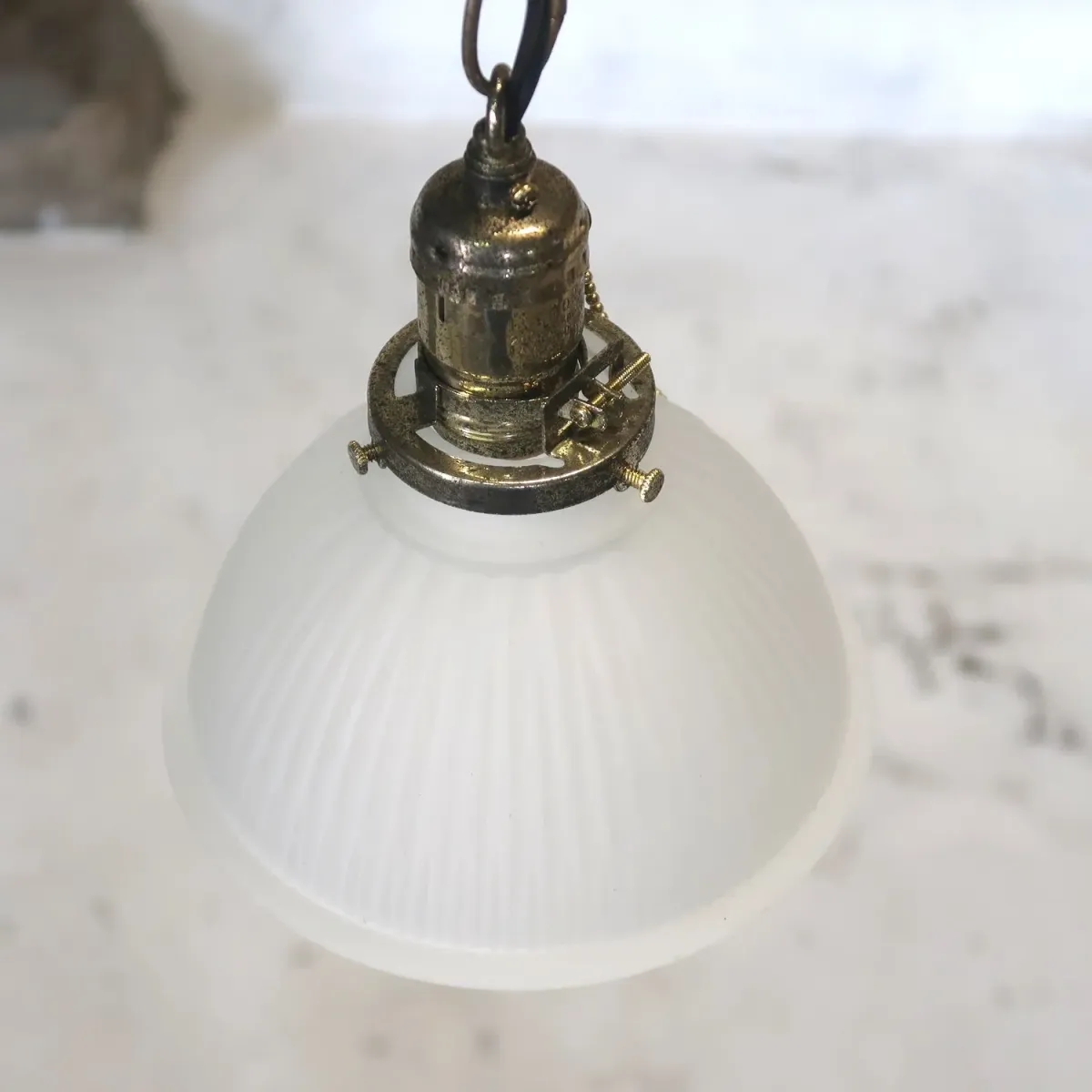 アンティーク フロストガラス ペンダントランプ