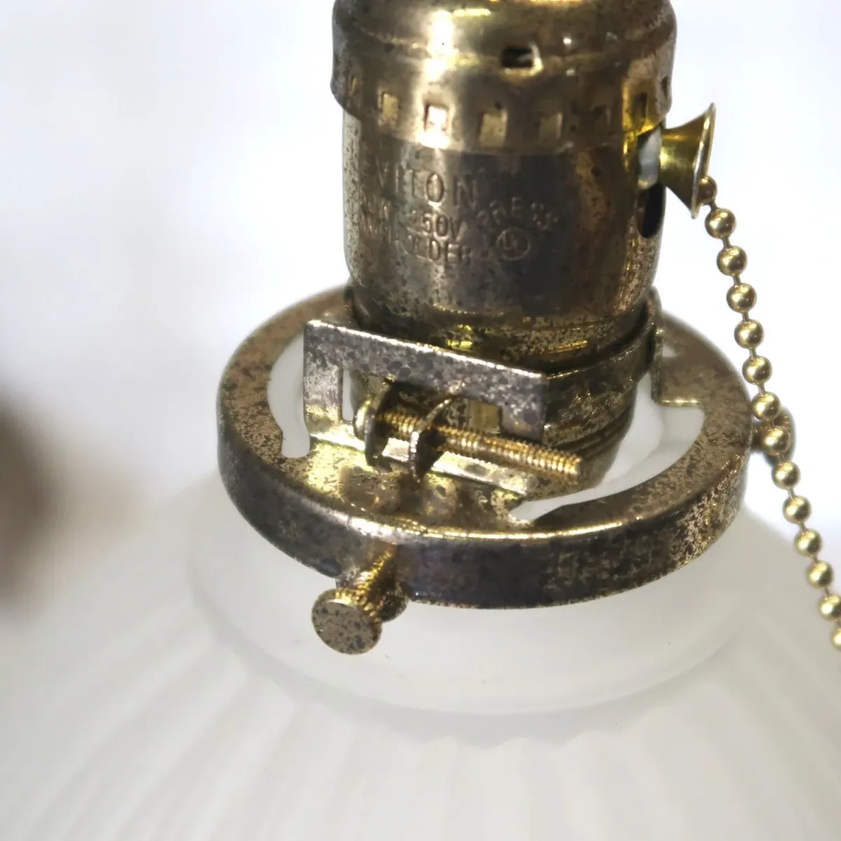 アンティーク フロストガラス ペンダントランプ